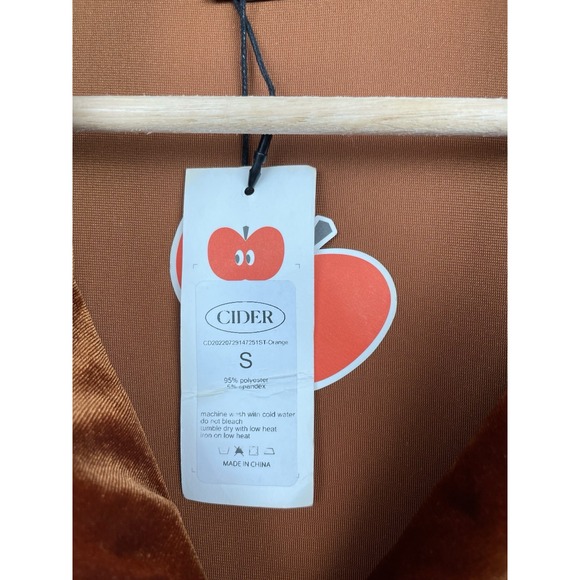 New Cider Velvet Lace Up Women's Crop Top Rust Small BOHO Romantic Pullover NWT - Picture 11 of 13